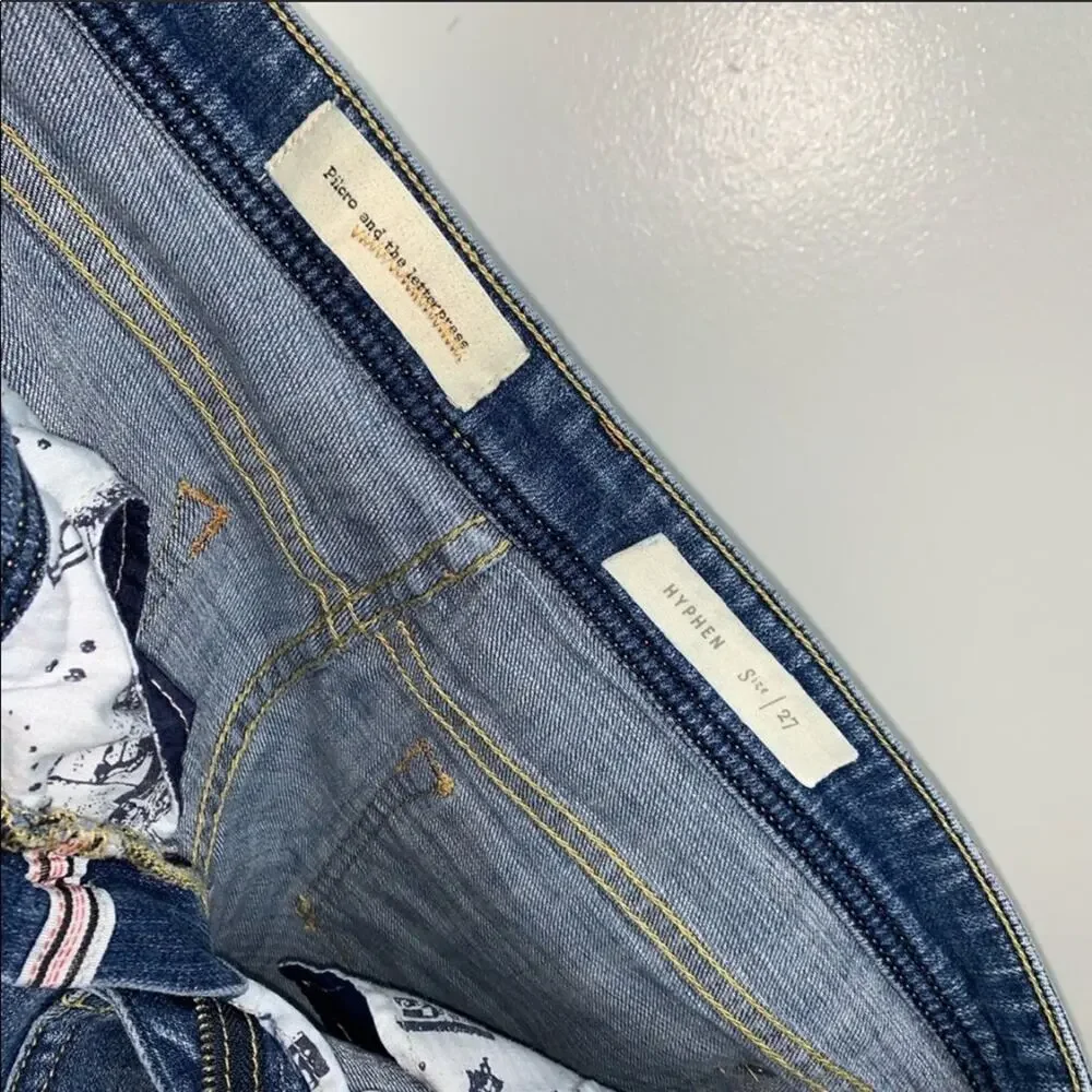 ANTHROPOLOGIE PILCRO Hyphen Relaxed Denim Jean Medium Blue Wash Shorts 27 - Picture 4 of 8
